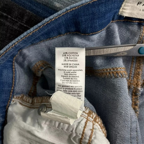 PacSun Jeans Women's Size 26 Blue Ankle Jegging Mid Rise Striped Stretch Logo - Picture 10 of 11